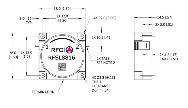 RFCI RFSL8816 CW隔離器2.5-6.2GHz
